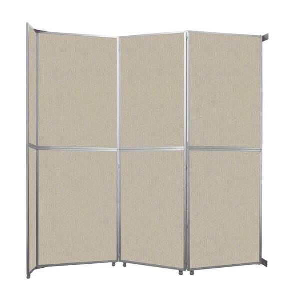 Versare Operable Wall Folding Room Divider 11'9" x 12'3" Sand Fabric 1070318-2 - main